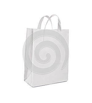 Mockup of blank of shopping bag with handle.