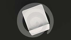 Mockup of blank white square beer coasters