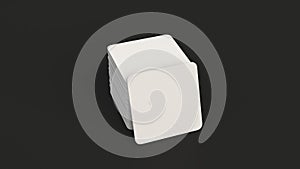 Mockup of blank white square beer coasters