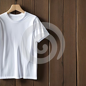 Mockup of a blank white tshirt. Blank template men white t shirt on hanger