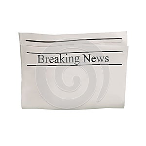 Mockup of Breaking News newspaper blank with textured space for text, headline and images