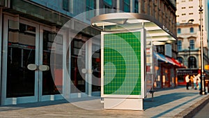 Mockup, Bus stops are located on city streets where buses pass