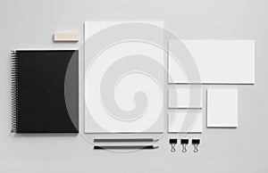 Mockup business brand template on gray background