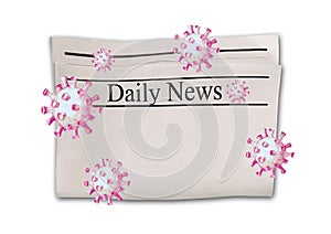 Mockup of Coronavirus Covid-19 Daily news. Newspaper blank with headline