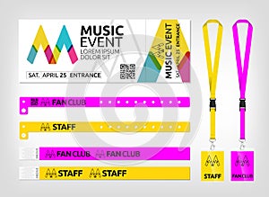 Mockup of different access control designs. Suitable for events, concerts, parties, festivals and private areas.