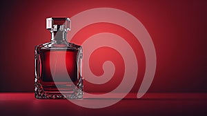 Mockup an elegant rectangular glass perfume bottle. Generative A
