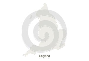 Mockup of England map on a white background. Vector illustration template