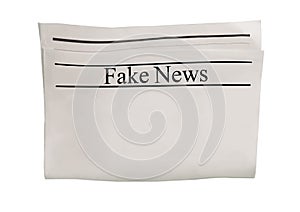 Mockup of Fake News newspaper blank with textured space for text, headline and images