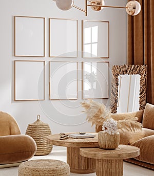 Mockup frame in modern interior background