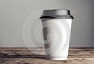 Mockup of hand holding a paper coffee cup, isolated background, v16