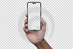 Mockup Iphone 14 pro max and new iphon mini. Mock up screen iPhone X . Transparent and Clipping Path isolated