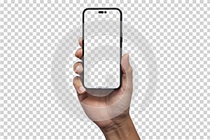 Mockup Iphone 14 pro max and new iphon mini. Mock up screen iPhone X . Transparent and Clipping Path isolated