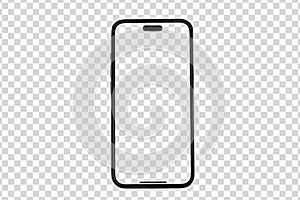 Mockup iPhone14 pro max , Black smartphone - Clipping Path photo