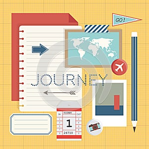 Mockup of journey travel planning vector illustration