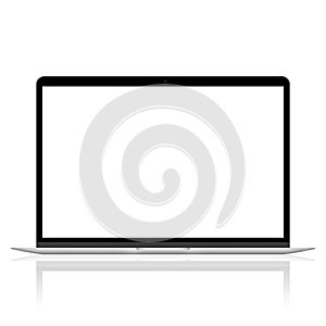 Mockup of laptop on white