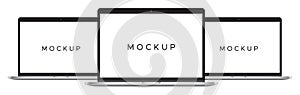Mockup mac book isolated on white background photo