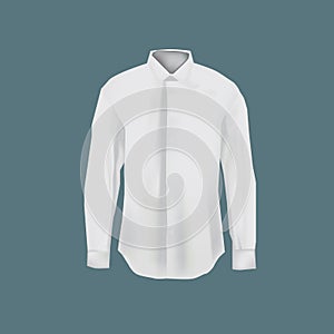 Mockup men s white shirt. Men`s business shirt with long sleeves.