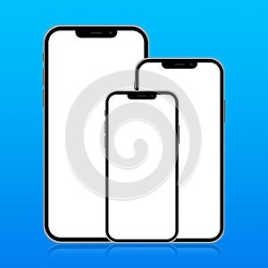 Mockup of mobile phone on white background