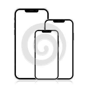 Mockup of mobile phone on white background