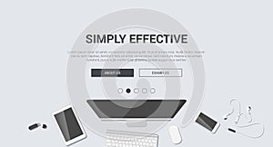 Mockup modern flat design for creative simply effective