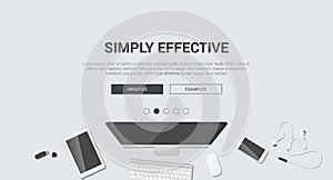 Mockup modern flat design for creative simply effective photo