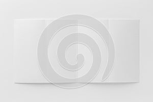 Mockup of opened brochure at white background