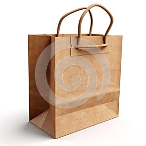 Mockup of paper bag for shopping, gifts and grocery bags.