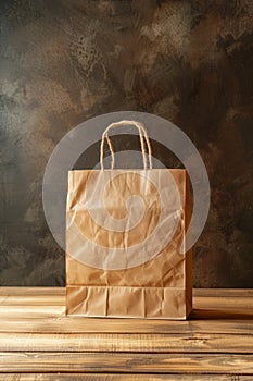 Mockup of a paper bag with texture suitable for packaging design