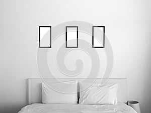 Mockup photo frame with white blank space.