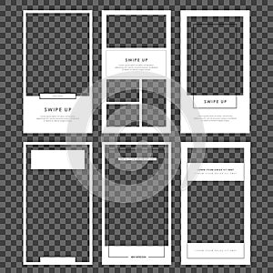 Mockup for photo isolated on transparent background.Stories template. Set photo frame. Streaming.