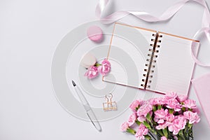 Mockup planner flat lay. Accessory on the table. View top. Event