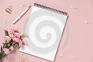 Mockup planner flat lay. Accessory on the table. View top. Event