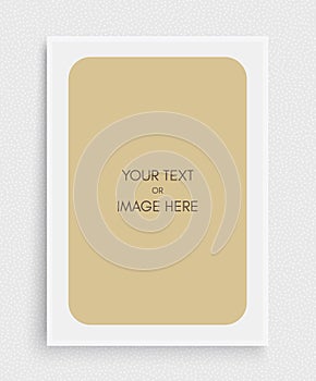 Mockup of a portrait-oriented magazine or catalogue. Blank sheet of paper. Element for advertising and promotional message. photo