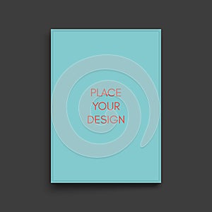 Mockup of a portrait-oriented magazine or catalogue. Blank sheet of paper. Element for advertising and promotional message. photo
