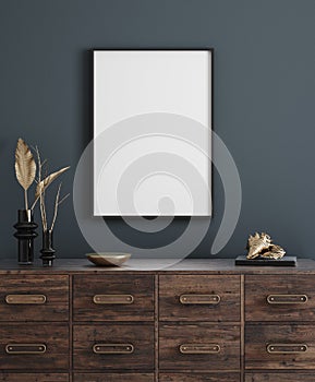 Mockup poster frame in modern interior background