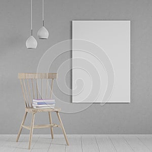 Mockup poster in the interior, 3D render