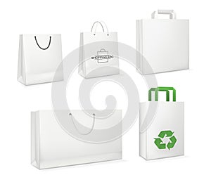 Mockup realistic paper eco package bag templates