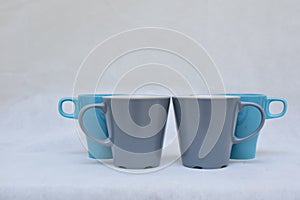 Mockup set of colorful Tea or coffee ceramic mug. template for branding identity and company logo design/ drink-ware, Dining