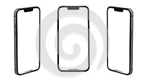 Mockup smart phone new generation green screen Transparent and - Clipping Path photo