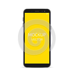 Smartphone Mockup vector, Black smartphone isolate on white