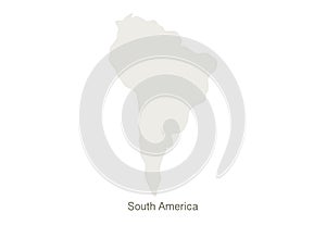 Mockup of South America map on a white background. Vector illustration template
