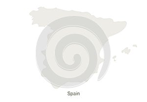 Mockup of Spain map on a white background. Vector illustration template