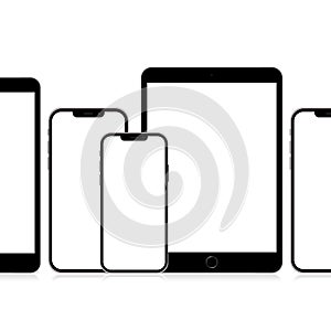Mockup of tablet and mobile phone on white