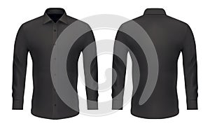 Mockup template, men black classic dress shirt