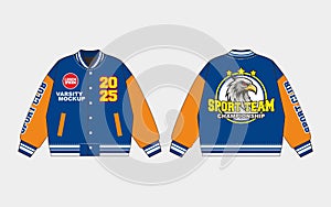 mockup template varsity jacket baseball