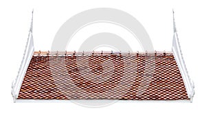 Mockup temple roof brown tile pattern isolated on white background with clipping path