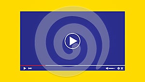 Mockup Video Player Template Design. Social media live stream window, player concept