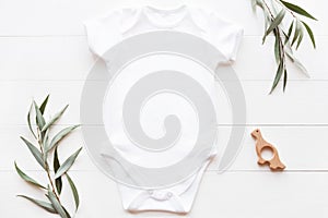 Mockup White Baby Bodysuit