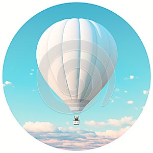 Mockup of a white balloon against a blue sky, an empty white balloon