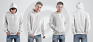 Mockup white hoodie for online store advertising and design presentation